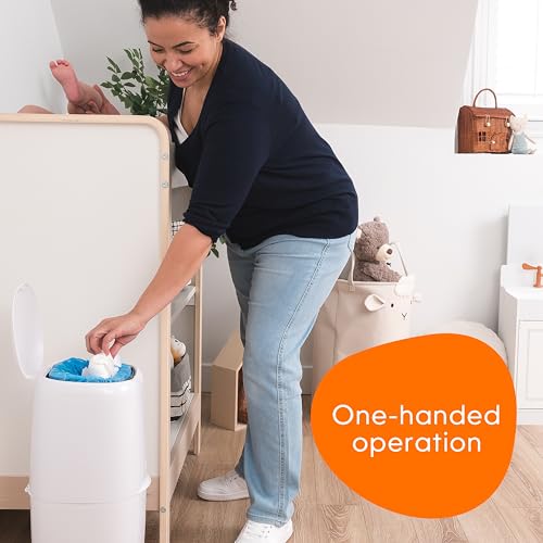 New Diaper Genie Compact Pail, Hold up to 165 Newborn-Sized Diapers