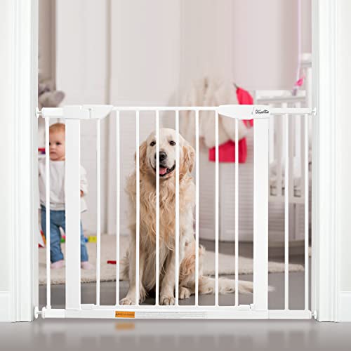 KBYTDREAM 29.5 to 40.5" Extra Wide Walk Through Pet Gate (White)