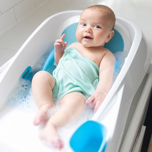 New 4moms Cleanwater Tub, 3-in-1 Grow-with-Me Baby Bathtub with Digital Thermometer