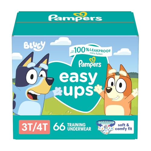 New Pampers Easy Ups Boys & Girls Bluey Potty Training Pants (Size 3T-4T, 66 Count)