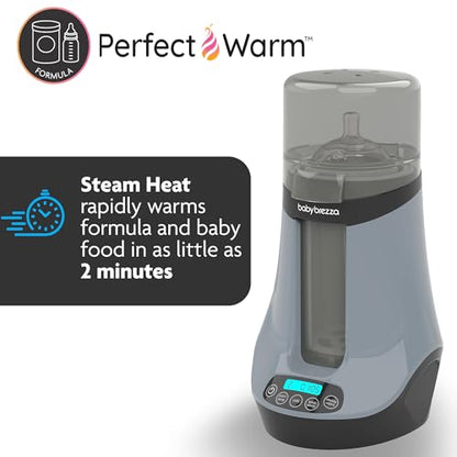 New Baby Brezza Safe & Smart Bottle Warmer-Wireless Bluetooth Control (Slate)