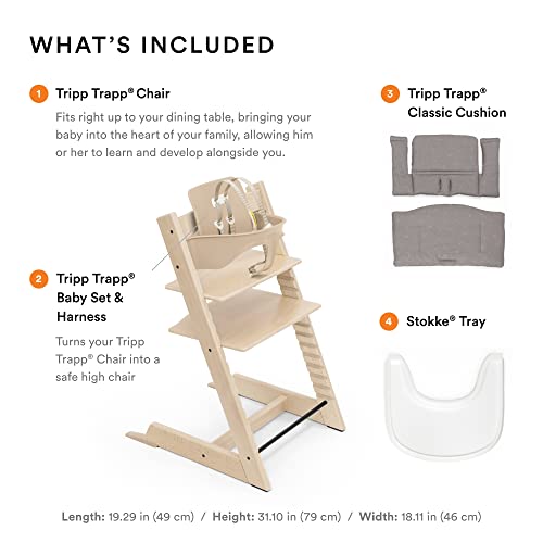 Tripp Trapp High Chair and Cushion with Stokke Tray (Natural with Mickey Celebration)