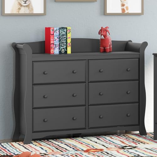 Storkcraft Avalon 6 Drawer Double Dresser (Gray)