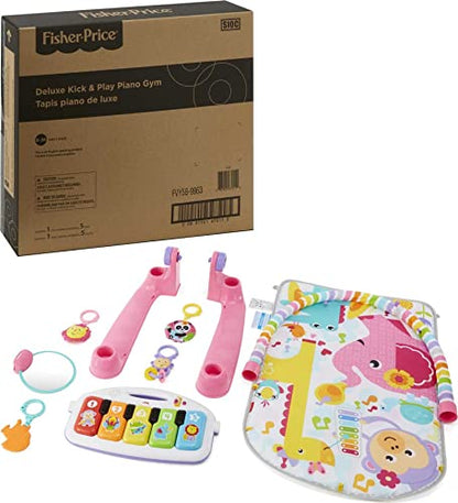 New Fisher-Price Baby Playmat Deluxe Kick & Play Piano Gym (Pink)