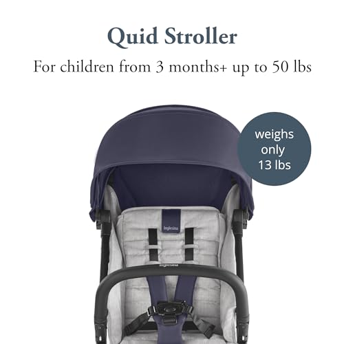 Inglesina Quid Baby Stroller - Large Canopy (College Navy) (Read the description)