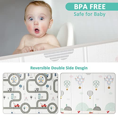 FLAGAV 79x59inch Extra Large Waterproof Play Mat for Baby