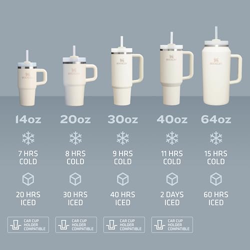 New STANLEY Quencher H2.0 Tumbler with Handle and Straw 40 oz, Peony