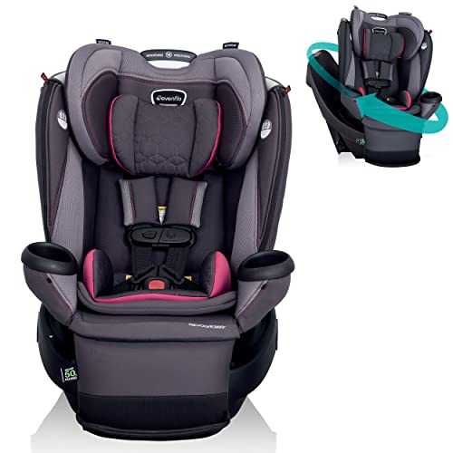 New Evenflo Revolve360 Extend All-in-One Rotational Car Seat with Quick Clean Cover (Rowe Pink)