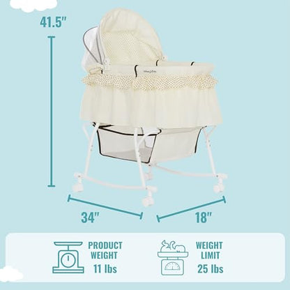 Dream On Me Lacy Portable 2-in-1 Bassinet & Cradle (Cream)