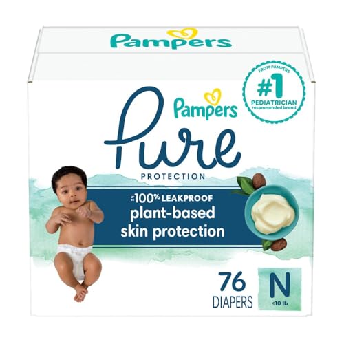 New Pampers Pure Protection Diapers Newborn (Size 0, 76 Count)