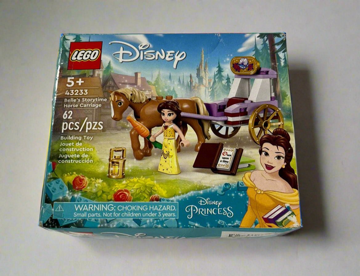 New LEGO Disney Princess Belle’s Storytime Horse Carriage and Mini-Doll Princess Toy, 43233