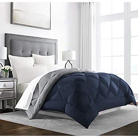 Sleep Restoration Down Alternative Comforter Oversized Reversible King/Cal King (Navy/Sleet)