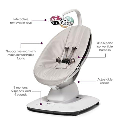 4moms MamaRoo Smart Bluetooth Baby Swing (Gray) - Kidsy