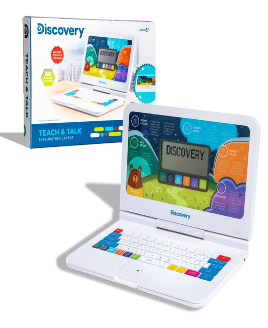 Discovery Kids Teach & Talk Laptop, Educational Interactive Computer - White