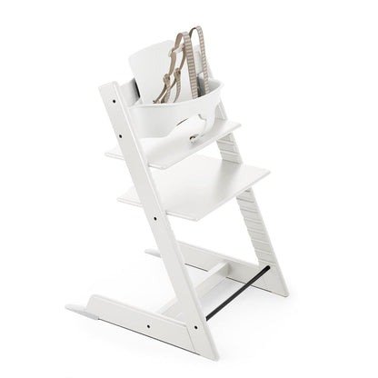 New Stokke Tripp Trapp High Chair Includes Baby Set with Removable Harness (White)