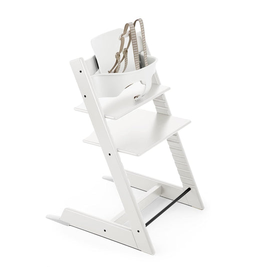 New Stokke Tripp Trapp High Chair Includes Baby Set (White)