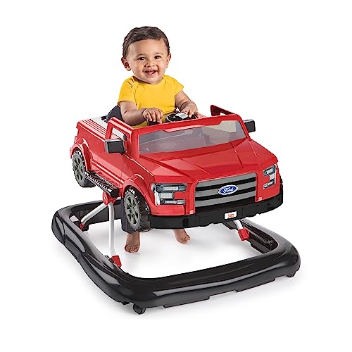 New Bright Starts Ford F-150 4-in-1 Red Baby Activity Center & Push Walker (Red-Black)