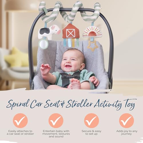 Itzy Ritzy Spiral Car Seat & Stroller Activity Toy - Stroller & Car Seat Toys (Farm)