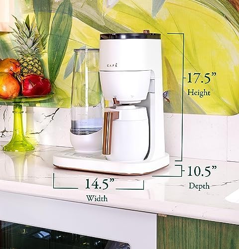 Café Specialty Grind and Brew Coffee Maker Single-Serve to 10-Cup (Matte White)