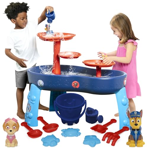 New PAW Patrol Water Table by Delta Children | 3-Tier Water Table with 11-Piece Toy Set (Blue)