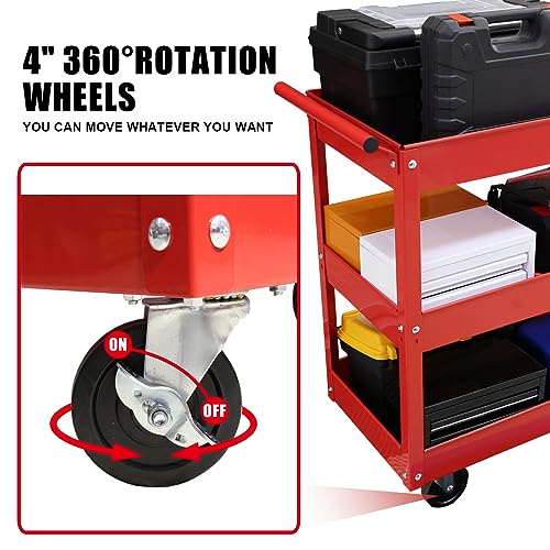 NEW BIG RED 3-Tier Service Cart 400 lbs capacity metal cart