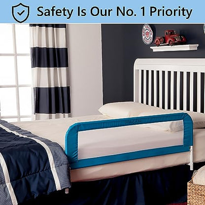 Dream On Me Adjustable Mesh Bed Rail, Two Height Levels (Blue)