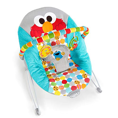 New Bright Starts Sesame Street Baby Bouncer - 'I Spot Elmo!' with Vibrations, 0-6 Months, 20 lbs