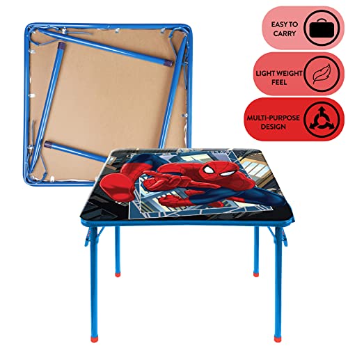 Idea Nuova Marvel Spiderman 3 Piece Children's Activity Square Table and Chair Set