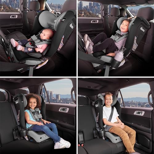 New Diono Radian 3RXT SafePlus - 4-in-1 Convertible Car Seat, Rear & Forward Facing, 3-Stage Protection, 10-Year Use, Slim Fit, Gray Slate