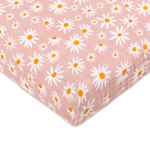 New Babyletto 100% Organic Cotton All-Stages Midi Crib Sheet (Daisy)