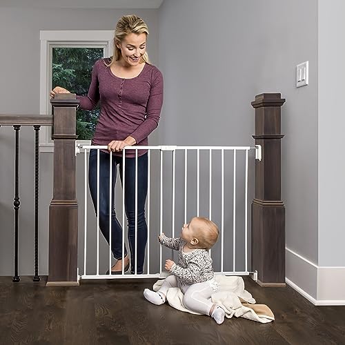 Regalo 2-in-1 Extra Wide Stairway and Hallway Walk Through Baby Safety Gate (White)