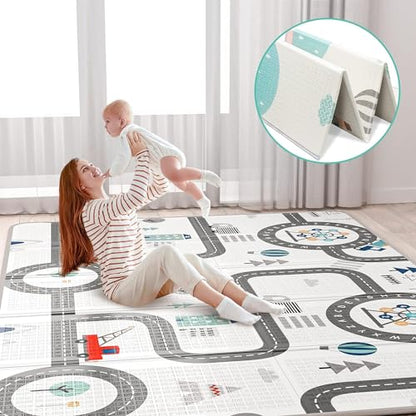 FLAGAV 79x59inch Extra Large Waterproof Play Mat for Baby