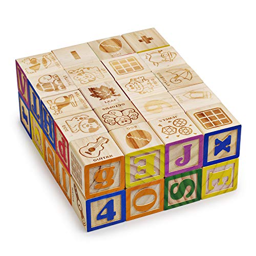 New SainSmart Jr. Wooden ABC Blocks 40PCS Stacking Blocks Baby Alphabet Letters