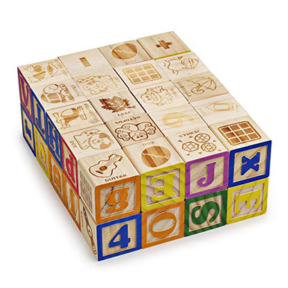 New SainSmart Jr. Wooden ABC Blocks 40PCS Stacking Blocks Baby Alphabet Letters