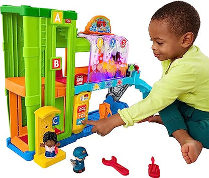 New Fisher-Price Little People Toddler Playset Light-Up Learning Garage with Smart Stages