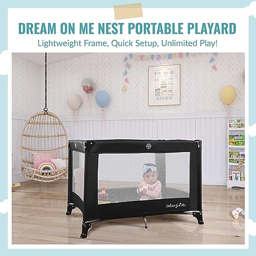 New Dream On Me Nest Portable Play Yard With Carry Bag And Shoulder Strap, Black