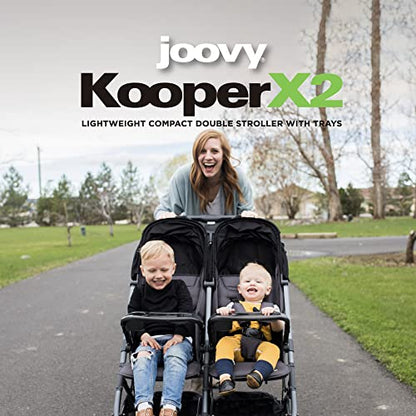 Joovy Kooper X2 Double Stroller Lightweight Travel Stroller (Black)