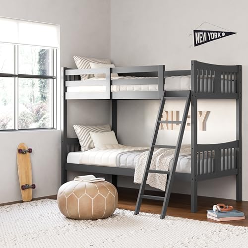 New Storkcraft Caribou Twin-over-Twin Bunk Bed (Gray) – Kidsy