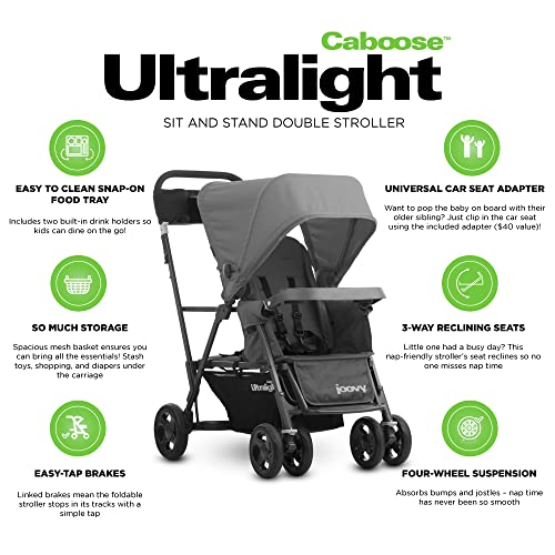 Joovy Caboose Ultralight Sit and Stand Double Stroller (Gray)