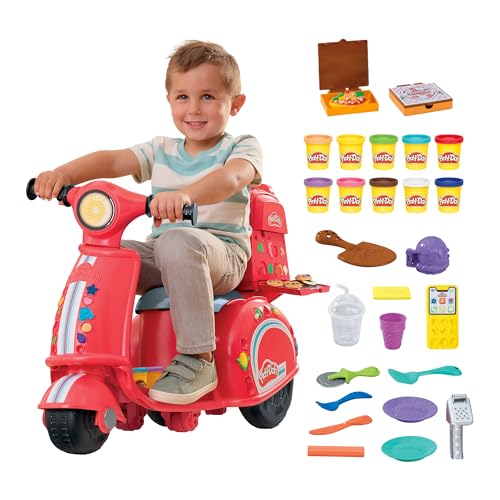 New Play-Doh Pizza Delivery Scooter Playset, Large Ride-On Play Food