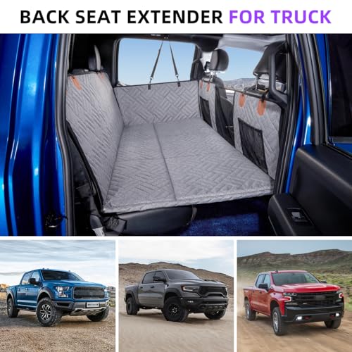 TKYZ Dog Back Seat Truck Extender for F150/RAM1500/Silverado (Gray)