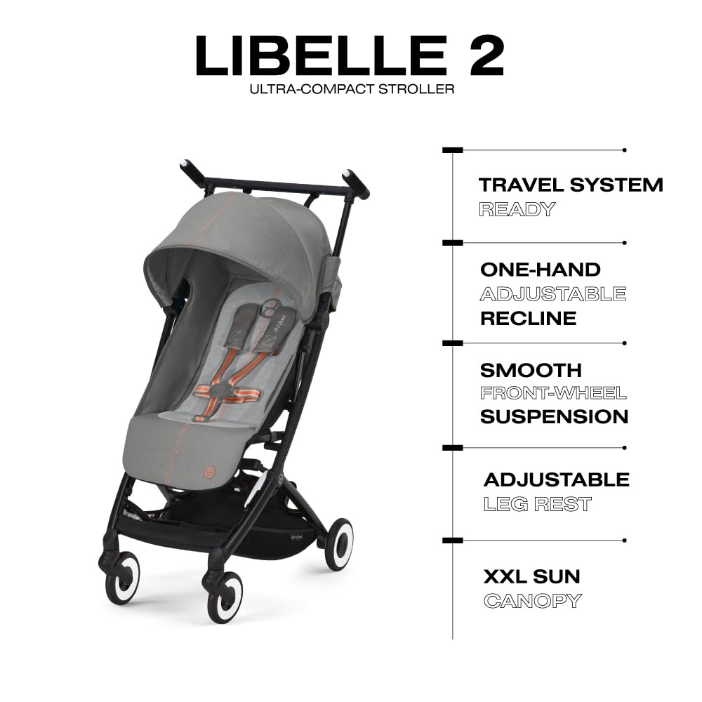 New CYBEX Libelle 2 Ultra Compact Pockit Travel Stroller (Lava Grey)