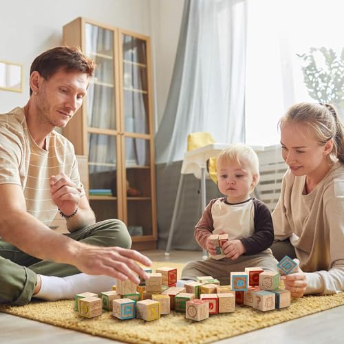 New SainSmart Jr. Wooden ABC Blocks 40PCS Stacking Blocks Baby Alphabet Letters