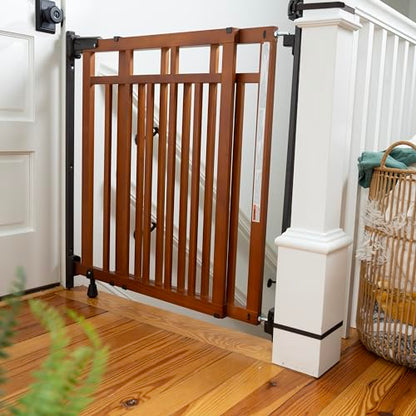 Summer Infant Wood Banister & Stair Safety Pet and Baby Gate, 32"-48" Wide, 33" Tall, Oak