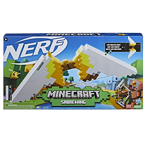 Nerf Minecraft Sabrewing Motorized Blaster Bow | 8 Elite Darts, 8-Dart Clip