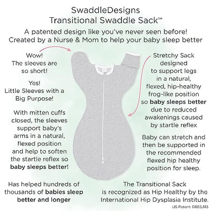 New SwaddleDesigns Transitional Swaddle Sack (Heathered Oatmeal) (Large (21-24 Pound)