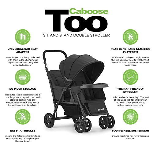 New Joovy Caboose Too Sit and Stand Double Stroller (Black Graphite)