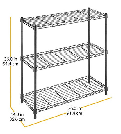 Whitmor Adjustable Shelving with Leveling Feet (Black)