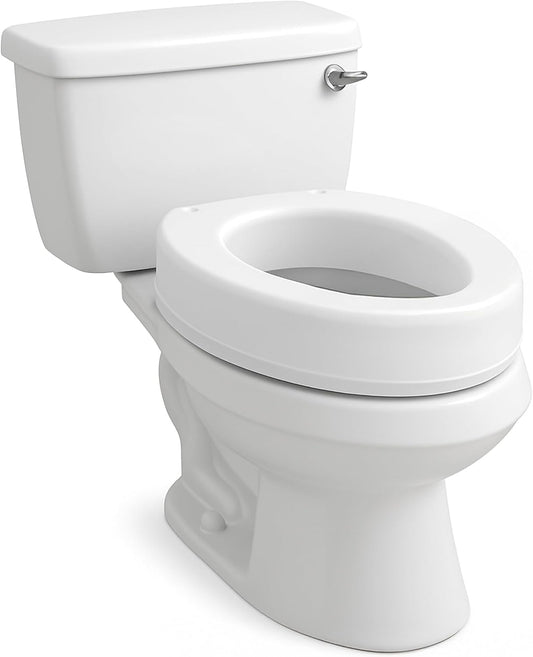 New Carex Toilet Seat Riser, Elongated Raised Toilet Seat Adds 3.5 inches to Toilet Height