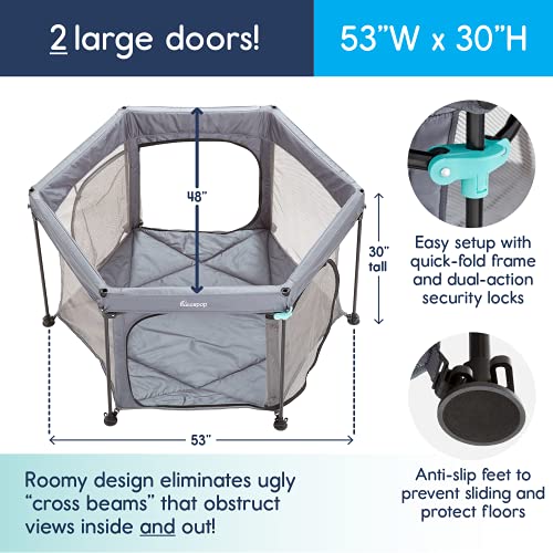 New hiccapop 53" Pop Up PlayPod - Deluxe Portable Playpen for Babies and Toddlers